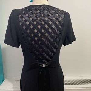 Dress Back Lattice Midi Little Black